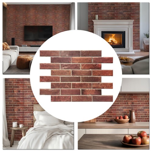 Faux red brick - red, wall